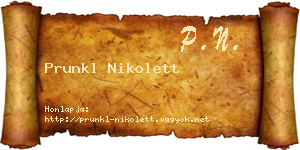 Prunkl Nikolett névjegykártya